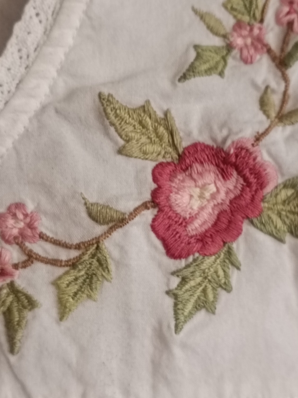 April Cornell Vintage White Cotton Embroidered Maxi Nightgown L Boho Coastal - Picture 6 of 14